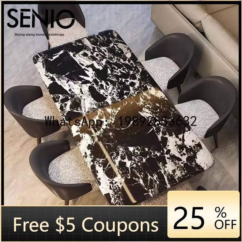 Z5 Marble Dining Table Modern Minimalist Luxury Stone Dinin…