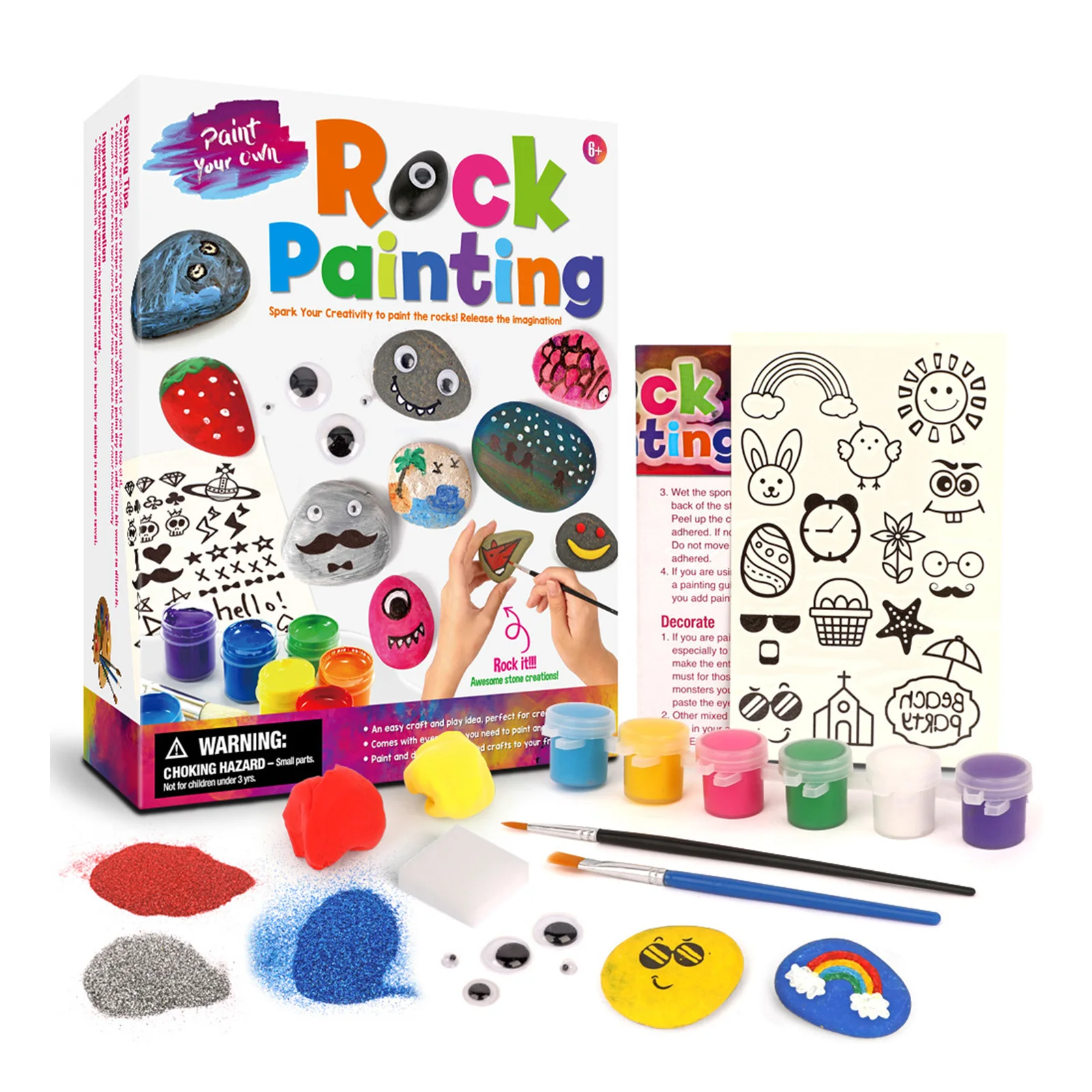 

Rock Painting Kit DIY Bulk for Kid Animal Galaxy Painting EM88