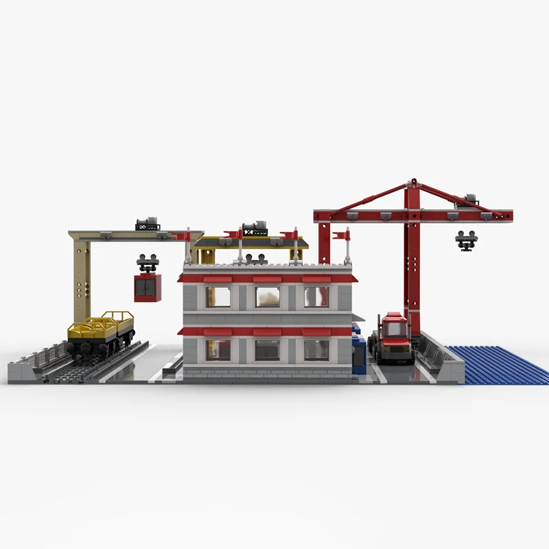 Modèle de construction de ville modulaire Moc, blocs de construction, port conteneur, technologie, cadeau modulaire, construction, ensemble de jouets d'assemblage, bricolage