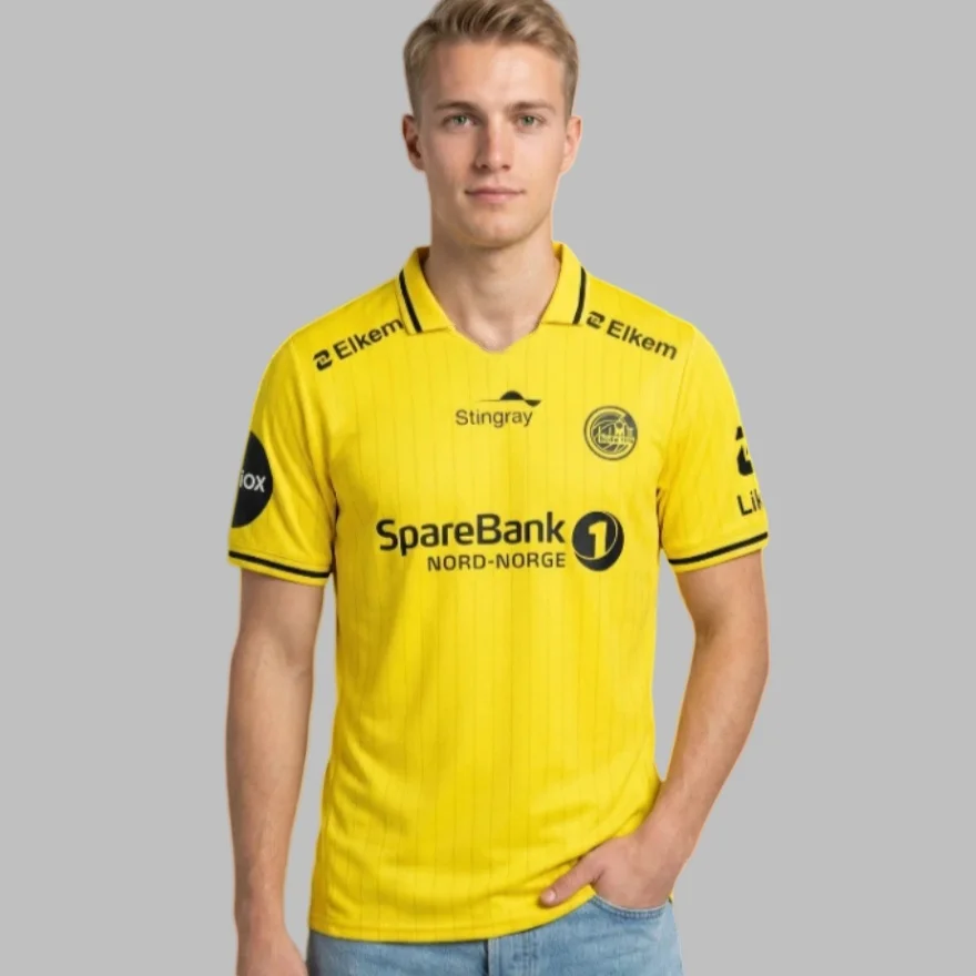 2026/27 Bodo Glimt Unisex Polokragen Fußballtrikot, Atmungsaktives Mesh 3D-Druck-Shirt, Herren Sommer Sport Schnelltrocknendes Trikot – Detail 7