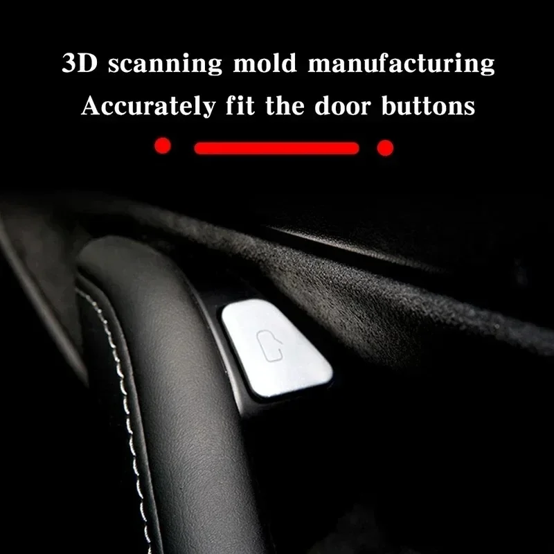 Window Switch Sticker for Tesla Model 3 Y 11pcs Door Handle Open Lift Button Cover Trim Panel Electroplated ABS Plastic 2023