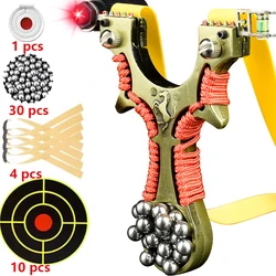 Laser Slingshot Novice Aid Aiming Aluminium Slingshot Rubber Band Hunting Catapult with Strong Magnetic Grip