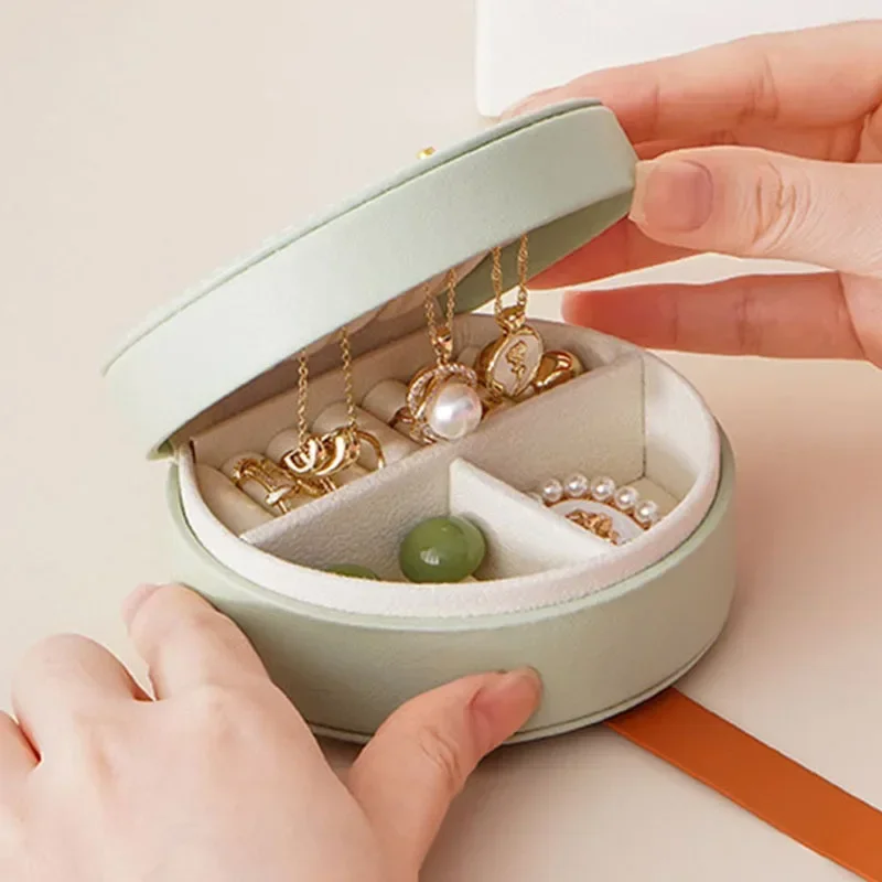 Mini Schmuck Organizer Display Reise Schmuck Fall Boxen Ohrringe Halskette Ring Tragbare Handtasche Schmuck Box Leder Lagerung