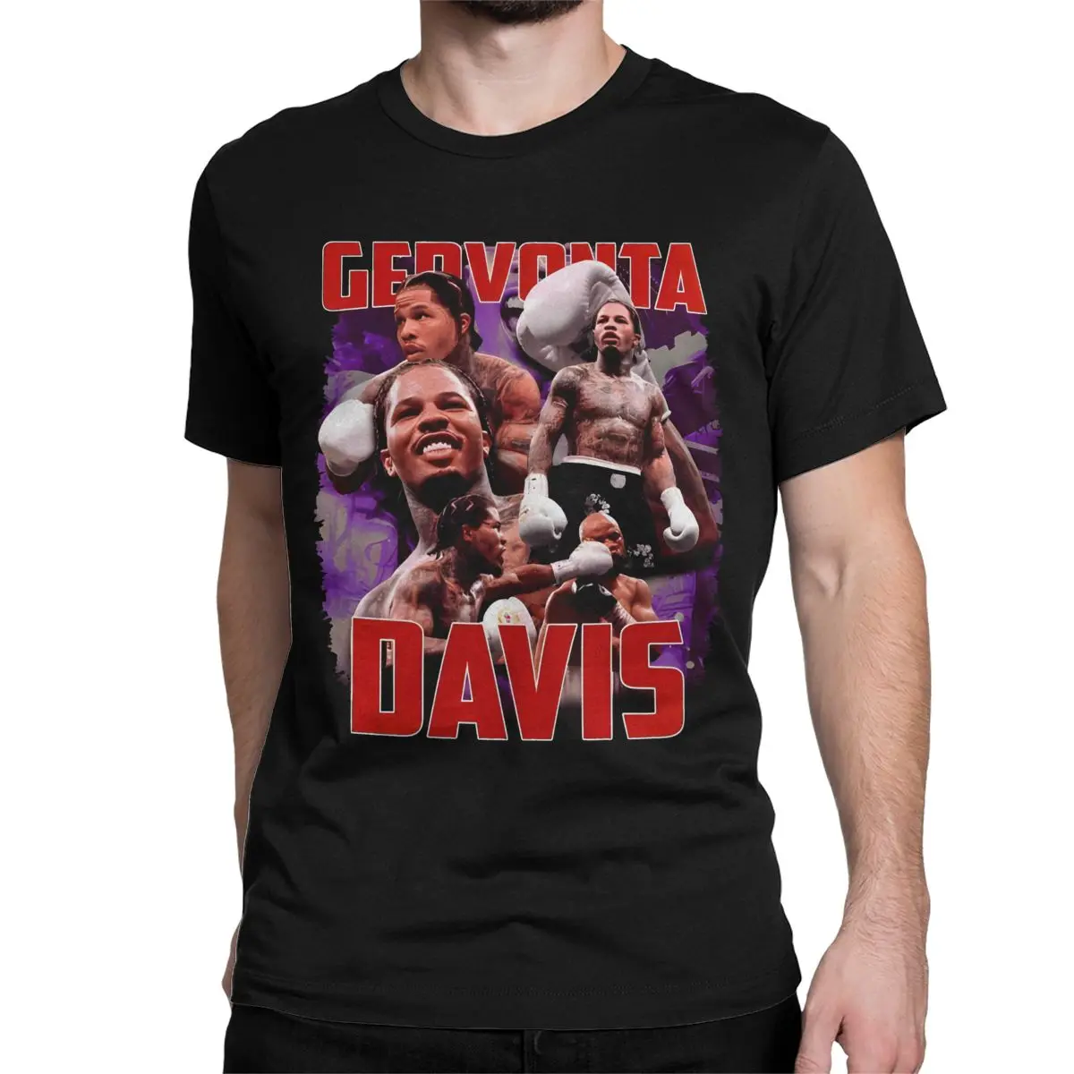 Men T-Shirts Gervonta Davis Tank Humor Pure Cotton Tees Short Sleeve T Shirts O Neck Tops Printed