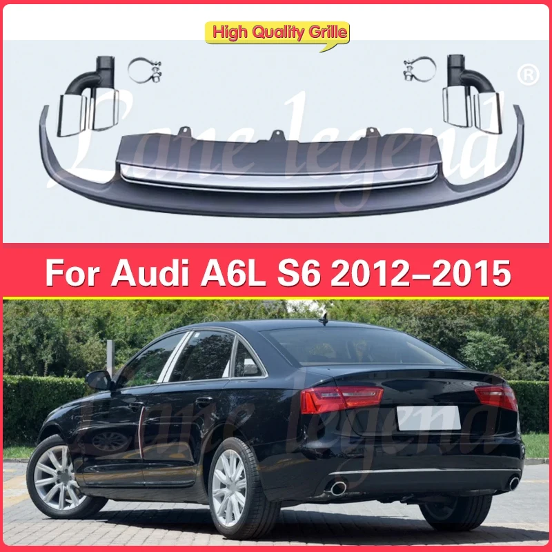 

Car Rear Bumper Lip Diffuser Chin Spoiler For Audi A6L A6 2012 2013 2014 2015 Modified to S6 Style Car Styling Accessories