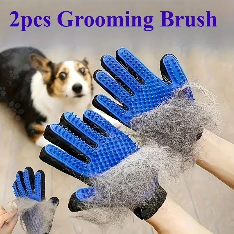 

2 Pcs Cleaning Gloves Suitable for Hair Removal Tools for Dogs Cats Pet Massage and Caressing Gloves, Hair Removal Glove Brush