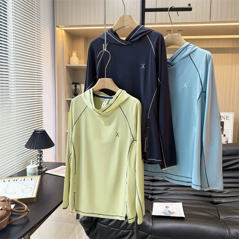 Outdoor Sports Running Cycling Moisture Wicking Quick Dry Hooded Long Sleeve Women's T-Shirt Summer Spring Anti UV