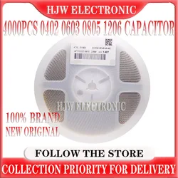 4000pcs 0402 0603 0805 1206 capacitor 100nf 104 x7r 104 50v smd capacitor full reel 10%