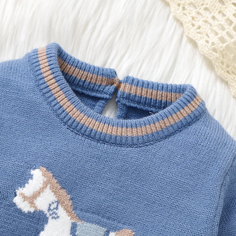 Baby Rompers Blue Long Sleeve Knit Newborn Boys Jumpsuits Playsuits Autumn Winter Infant Unisex Outfits One Pieces Kids Costumes