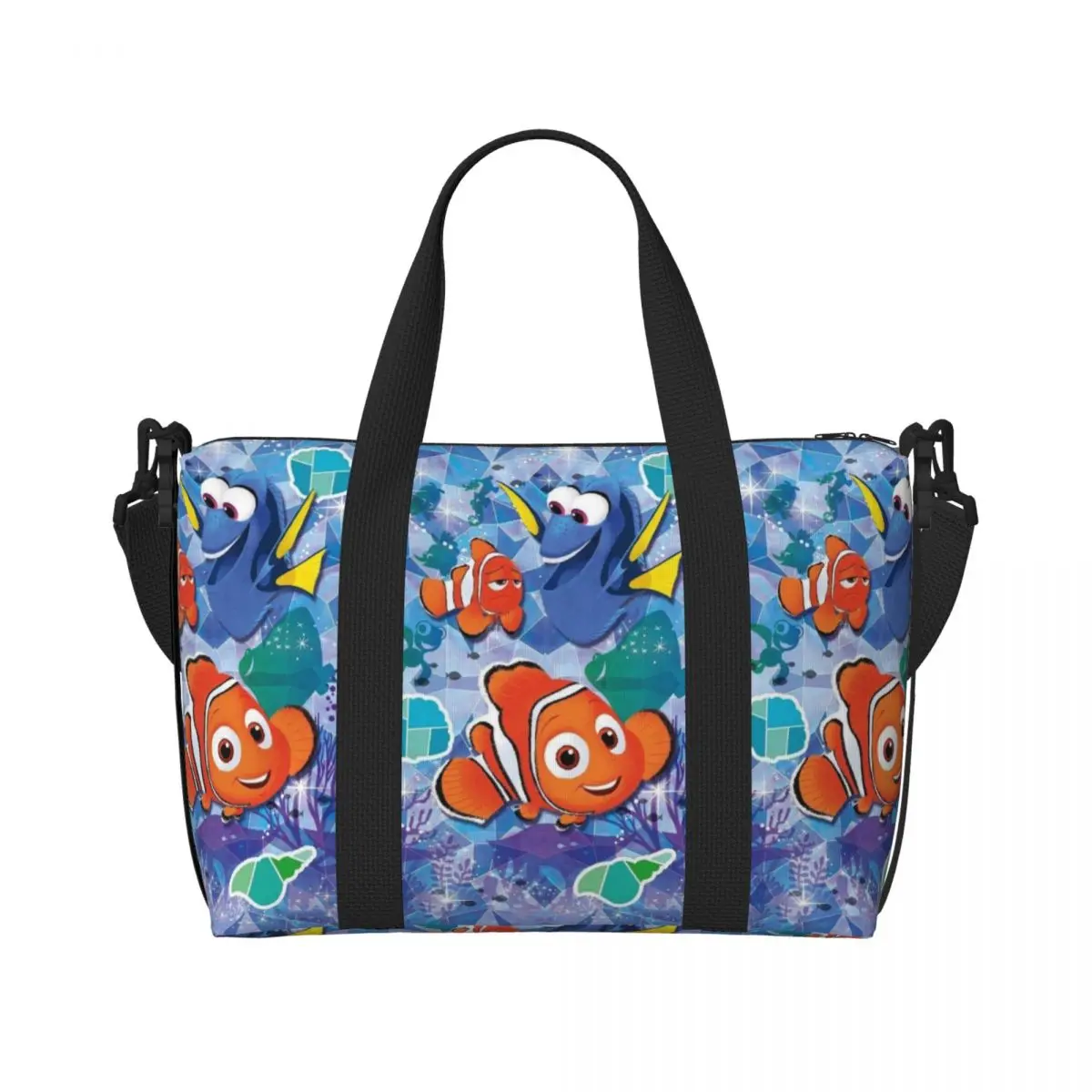 

Сумка-тоут Custom Finding Nemo для женщин, большая вместительная пляжная/спортивная/дорожная сумка через плечо