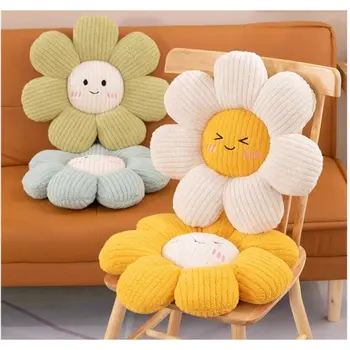Korejské květinové dekorační polštáře, polštářky, slunce s úsměvem na tváři, pohovka, auto, opěradlo, dekorativní krásná podlahová rohož, kancelářská židle 8 nejlepší prodej Korejský podlahový polštář - №4