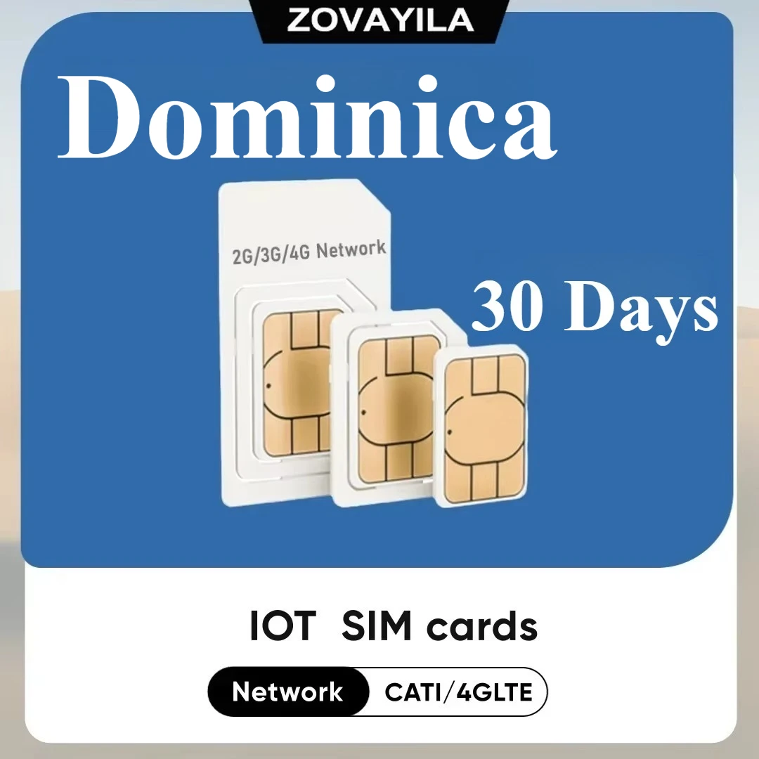 Dominica Prepaid M2M SIM Card  No Contract, No Binding, Mandatory Consumption 4G GPS Tracking Device 30 Days 30MB