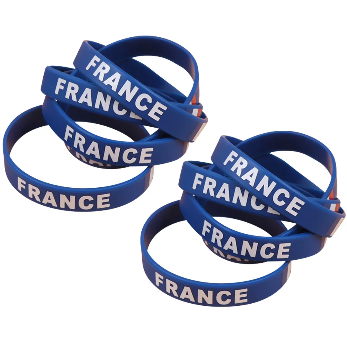 10Pcs Silicone Eco Friendly Sports Silicone Wristband For Soccer Fan Sport Accessories Country Flag Printed