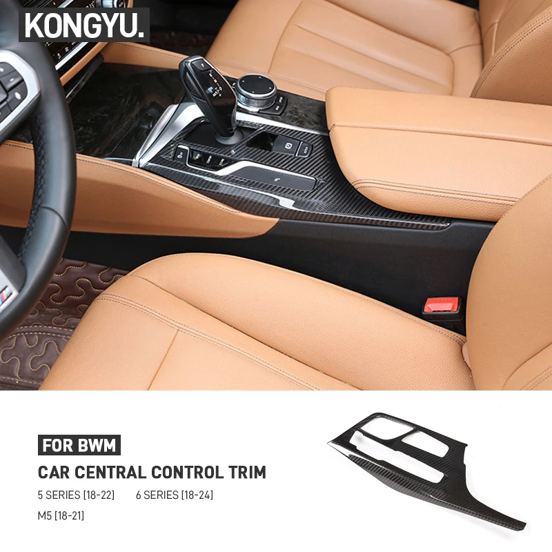 

For BMW 5 6 series G30 G31 G38 G32 GT M5 Real Carbon Fiber Car Central Control Gear Shifter Panel Frame Trim Cover Accessories
