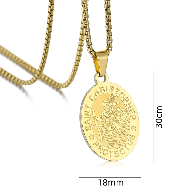 Fashion Stainless Steel Cross Pendants Saint Mary Saint Benedict Exorcist Michael Saint Christopher Medal Necklace