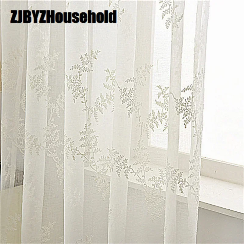 News Curtains Tulle for Living Dining Room Bedroom Fabric Curtain Hollow Embroidery Curtains White Pine Needlecustomize