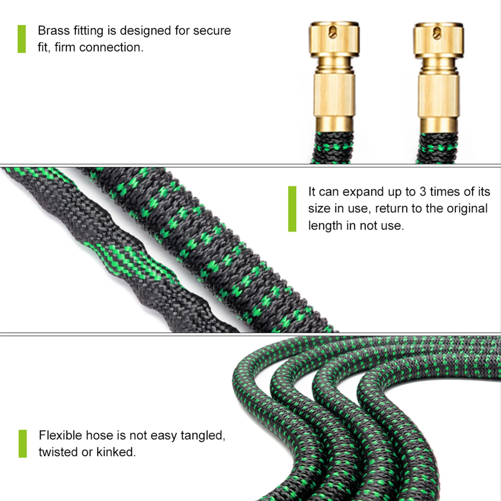 Wasserschlauch, erweiterbarer Schlauch mit Hochdruckdüse zum Waschen von Autoboden und Hof