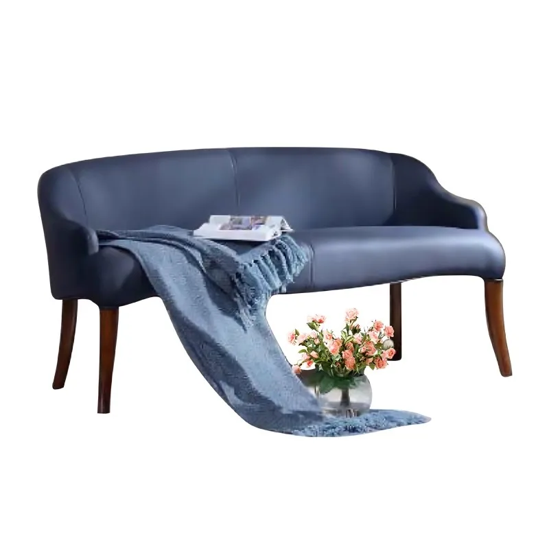 American Luxury Chaise Lounge - Solid Wood Leather/Fabric Accent Chair for Small Space