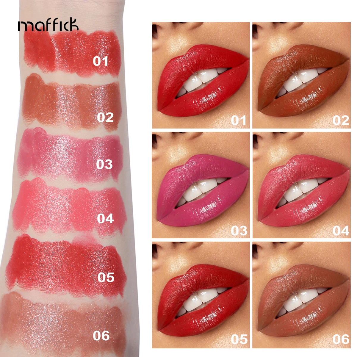 マットな口紅,汚れのない防水口紅,クラシック,高品質,着色されたベルベット,6色のメイクアップ,長持ち