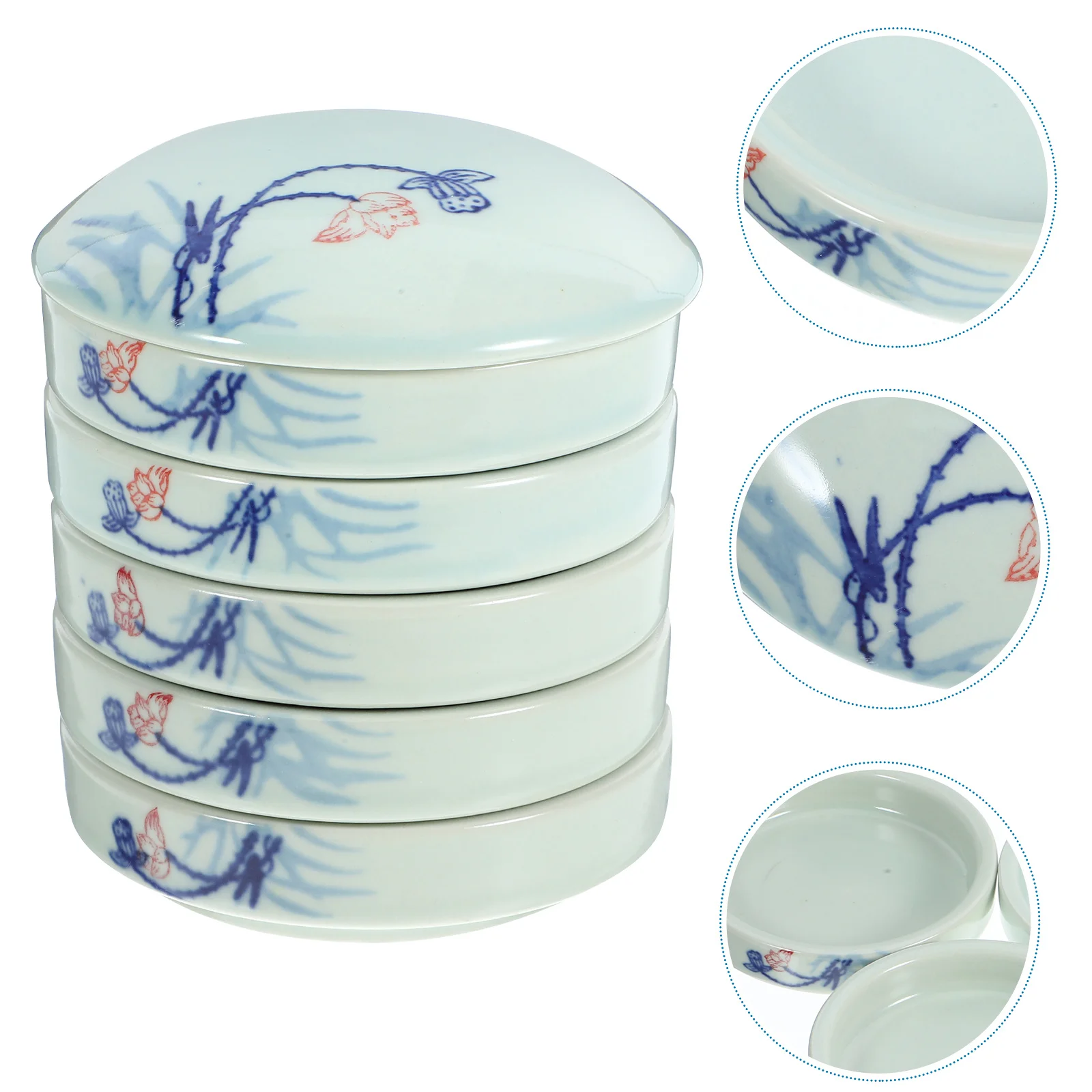 

1Set Ceramic Watercolor Palettes Convenient Paint Mixing Trays Multi Functional Pigment Mixing Plates for Painting Sketching Art