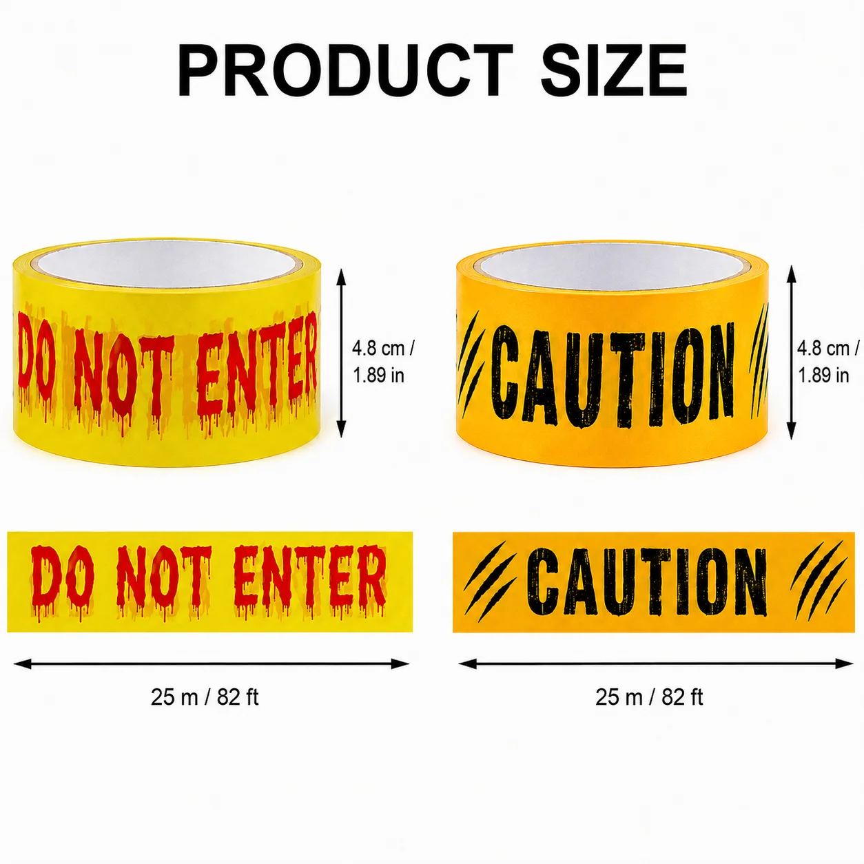 25M Caution Warning Tape Halloween Outdoor Decor Barrier Strip Polyurethane Spooky Yard Decoration for Party Haunted House