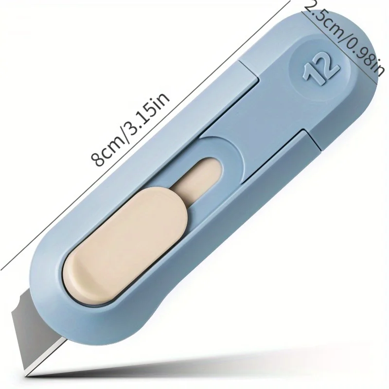 1pc Portable Mini Paper Cutter Quality Artwork Knife Automatic Rebound Box Opener Pocket Cutter for Office School Supplies