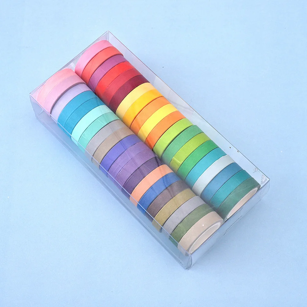 40Pcs Rainbow Washi Tape DIY Paper Tape Creative Decorative Adhesive Tapes for Scrapbook Planner Journal Gift Wrap