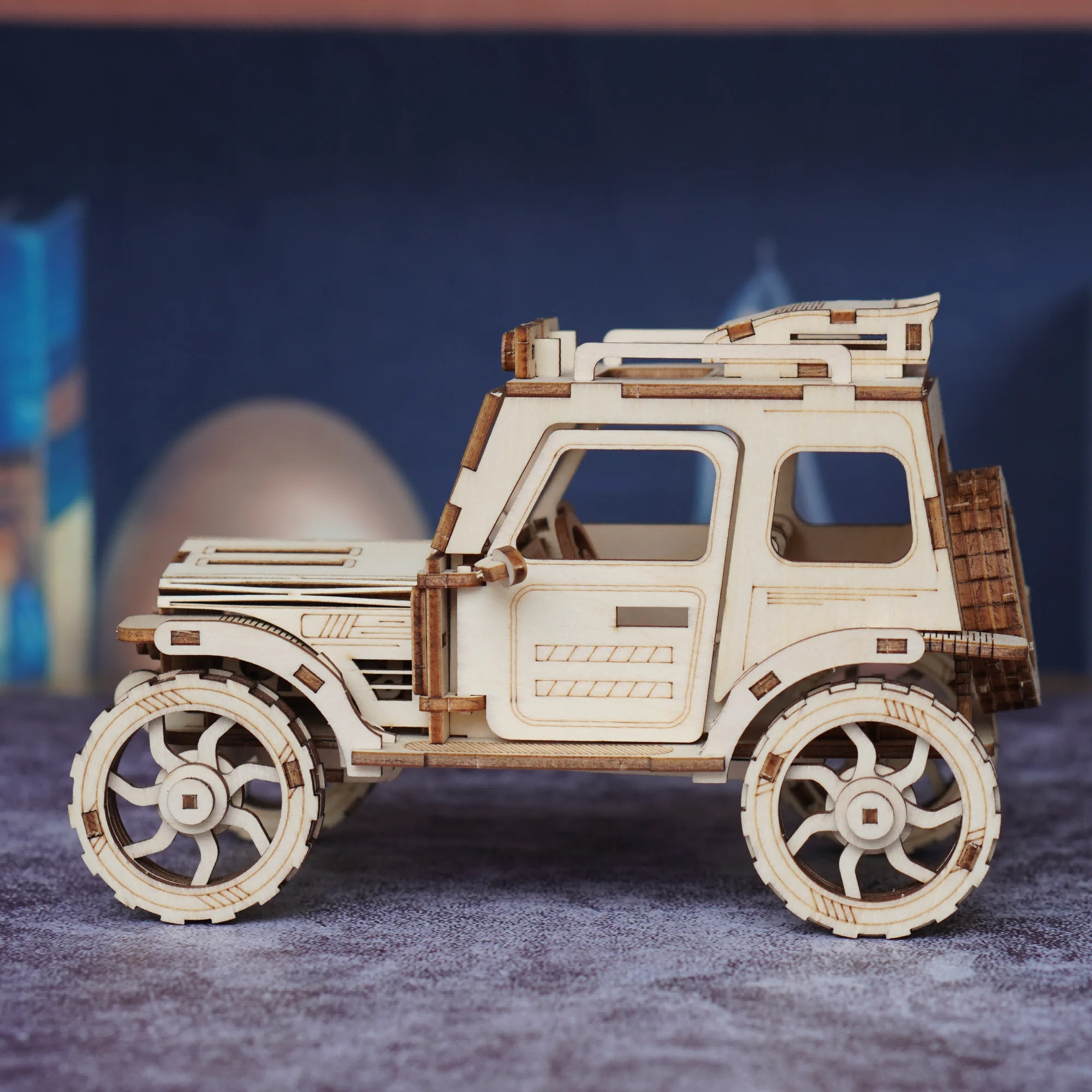 3D Wooden Puzzle Car Model Handmade DIY Assembly Off-Road Vehicle Model Kit Creative Home Decoration Ornaments