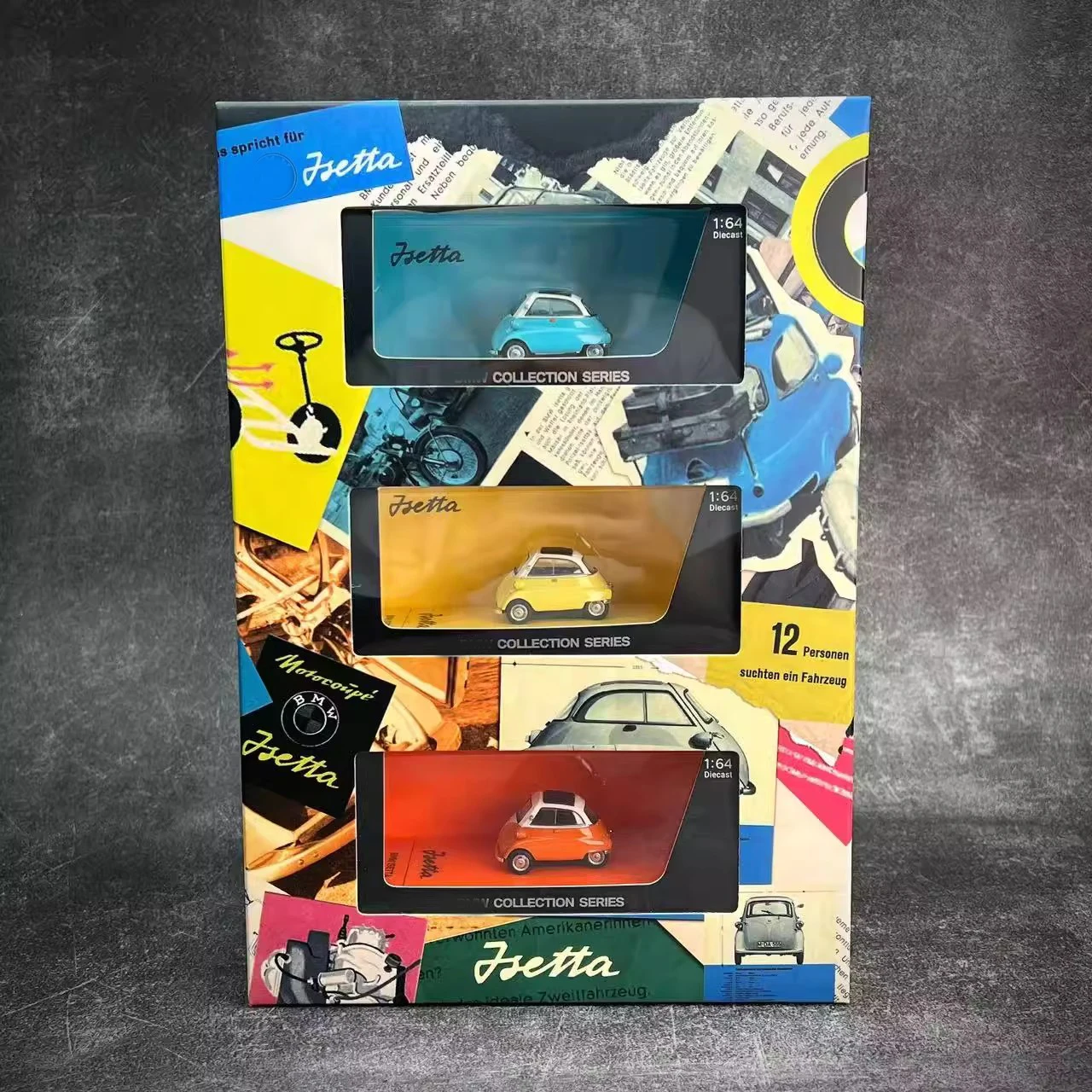 صندوق AR diecast نموذج 1/64 مقياس جديد Isetta زخرفة ثابتة مجموعة هدايا العيد #4