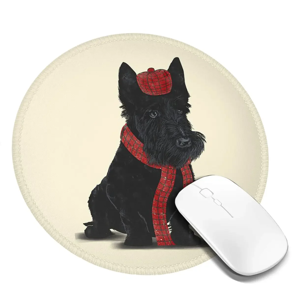 I Love My Scotties Dog Round Mouse Pad Computer Keyboard Mouse Mat Gaming PC Desk Mat Office Accessories Table Mats