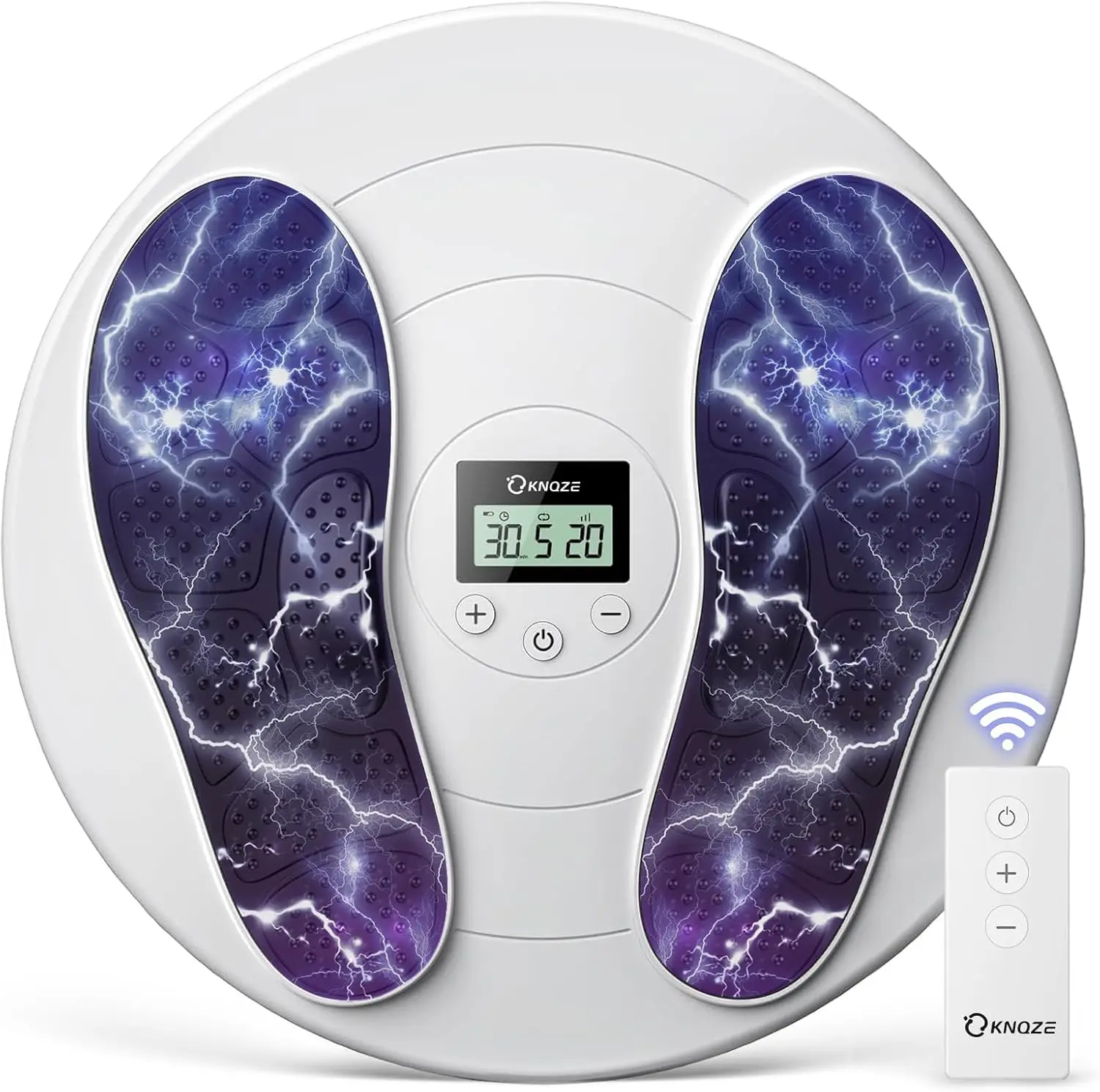 Foot Massager with TENS & EMS, 10 Modes, 20 Intensities, Wireless Remote for Pain Relief and Circulation