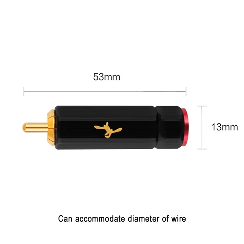 YYTCG Pure Copper Gold Plated RCA Plug Self Locking Lotus Terminal Soldering Free Heating Wire DIY Audio Connector