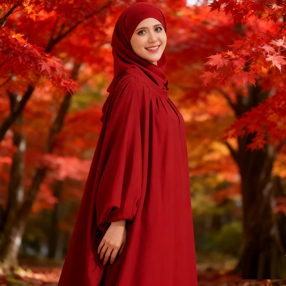 

Рамадан Ид Джеллаба Скромное платье Абая с капюшоном Мусульманская женская молитвенная одежда Исламская одежда Арабский халат Абая Кафтан Турецкое платье