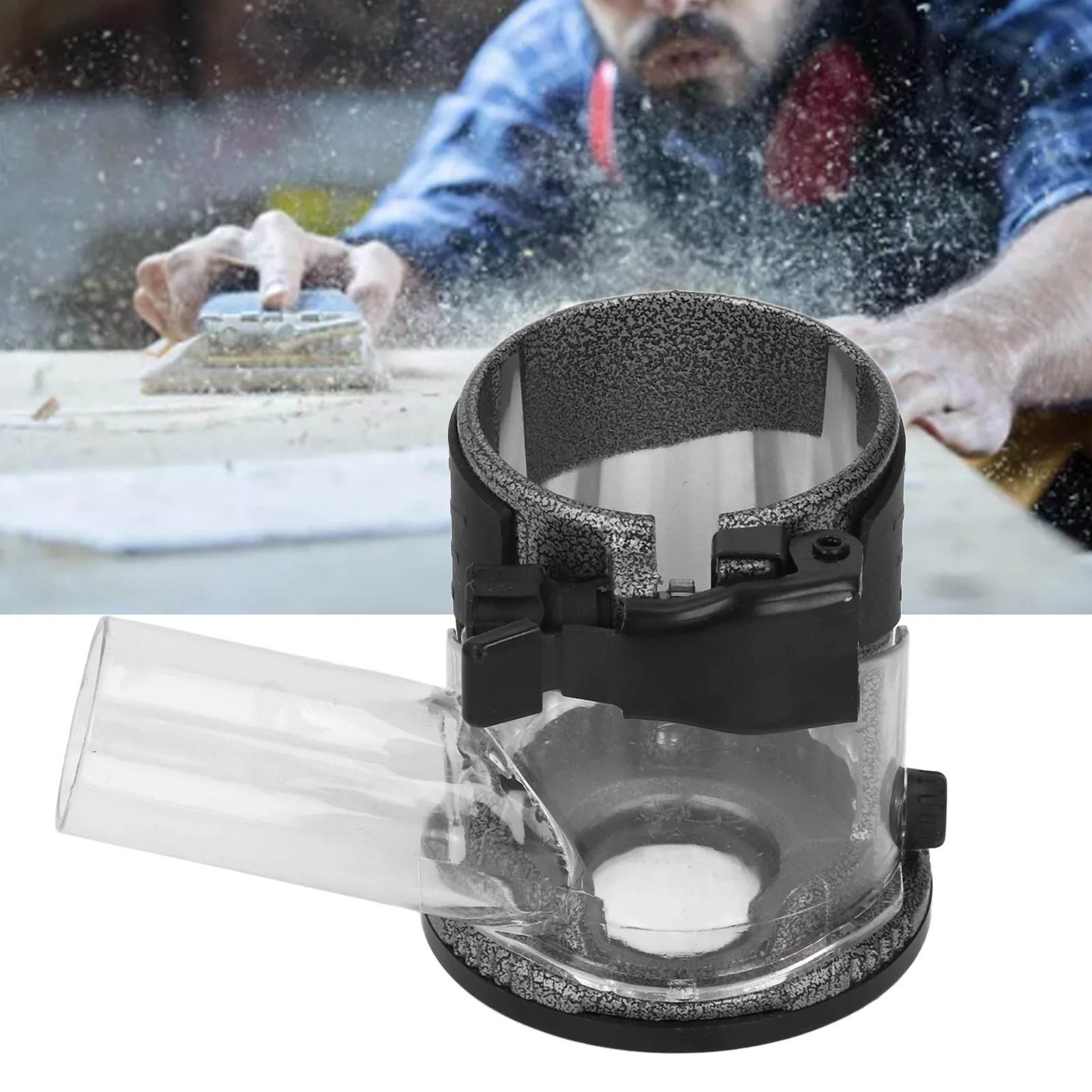 

Trimming Machine Base Wear Resistance Trimming Machine Dust Collection Cover Black Transparent Rust Proof for Replacement