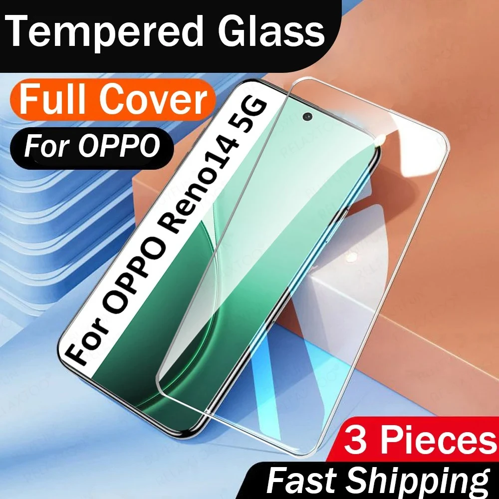 3Pcs Glass for Oppo Reno14 5G Tempered Glass on OPPO Reno 14 Pro 14 F 14F 14Pro Reno14F Reno14Pro Screen Protector Case Friendly
