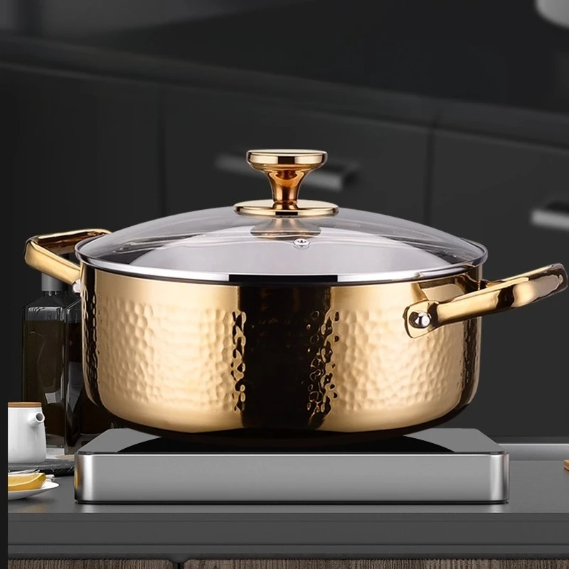 

Горячая кастрюля из нержавеющей стали 316, многослойное толстое основание, индукционная совместимость, безопасная кастрюля без покрытия, прочная и легко чистящаяся