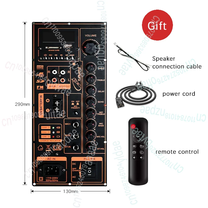 

Двойной выход подходит для 10-18-дюймового сабвуфера DIY 200 Вт мощный уличный телескопический динамик цифровой усилитель плата Bluetooth
