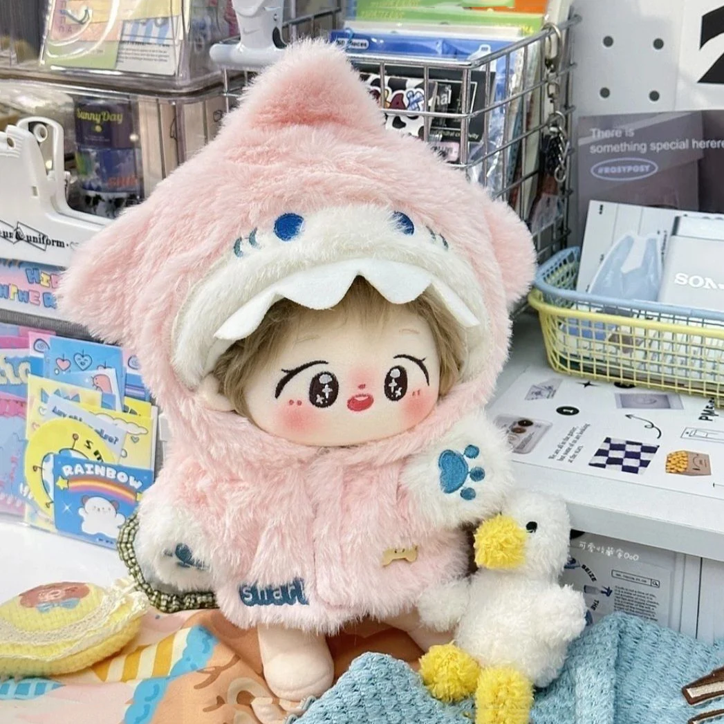 Cute Lion Onesie Hoodie for 20cm/10cm Plush Dolls, Cotton Doll Clothes Outfit Replacement, Stuffed Toy Costume Accessories