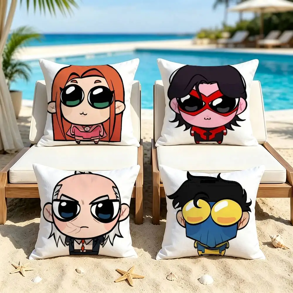 Cute Chibi I-Invincible Square Pillow Case Multi Sizes For Car Home Bedroom Decor Custom Valentine Gifts