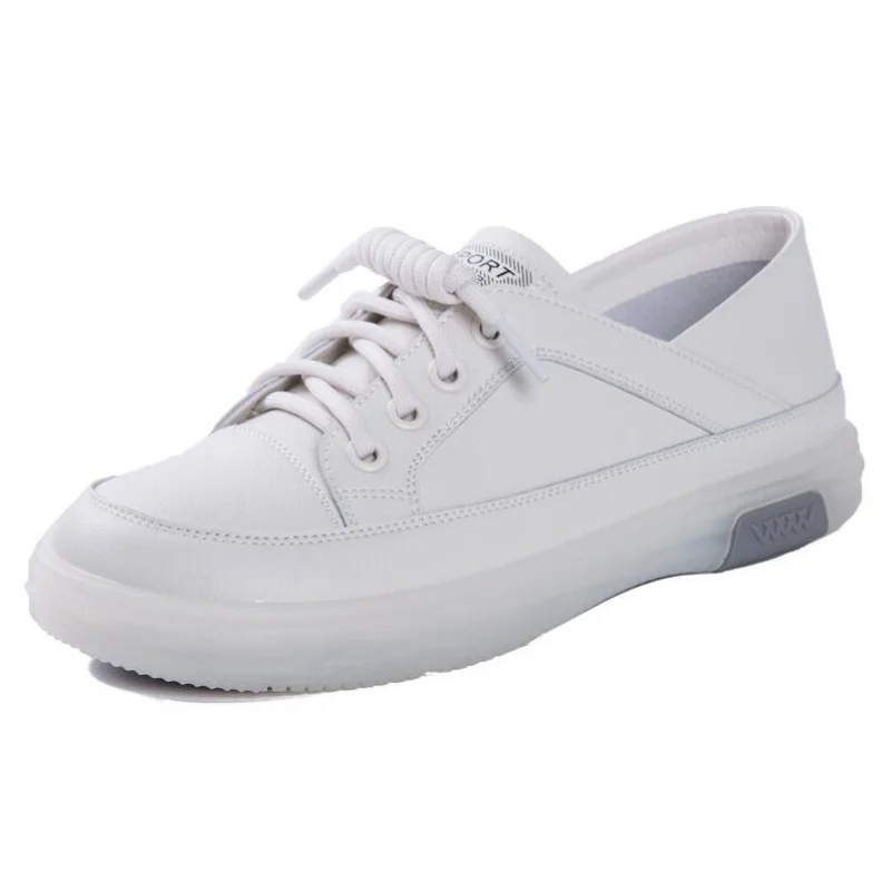 

New Genuine Leather Soft Sole Flat Sneakers Casual Shoes Woman Sneakers Lightweight Retro Tide Shoes
