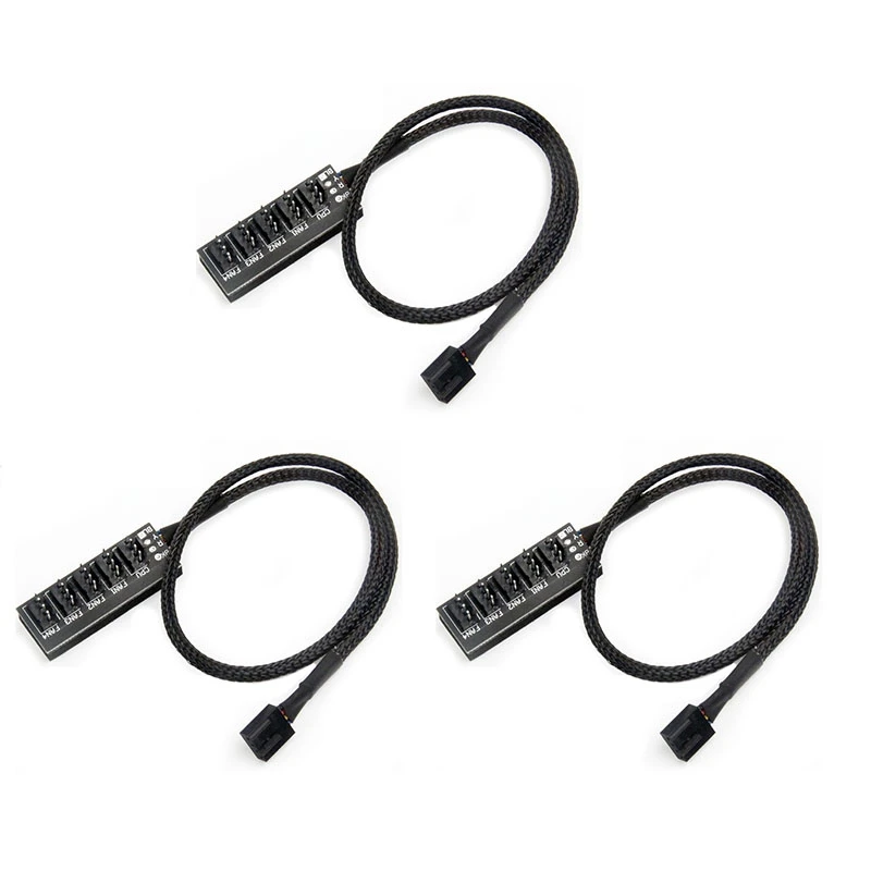 

3PCS 4 Pin PWM Fan Hub PC 5 Way PC PWM Fan Splitter Hub Adapter Cable for Computer Case Fans 4-Pin & 3-Pin Cooling Fans