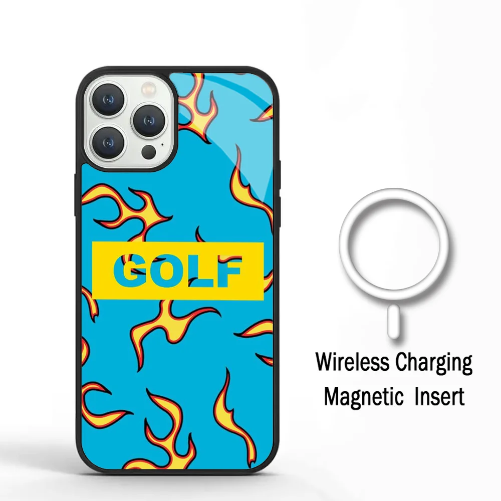 Чехол для телефона Golfs W-Wang для IPhone 11 12 13 14 15 Plus Pro Max, зеркальный акриловый чехол для беспроводной зарядки Magsafe