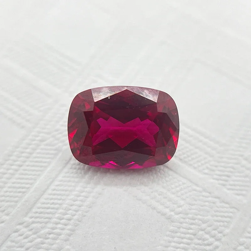 

L-Lab Grown Sapphire Ruby Paraiba Padparadscha Cobalt Spinel Rectangle Cushion Cut Beads for Diy Jewelry Making with Certificate