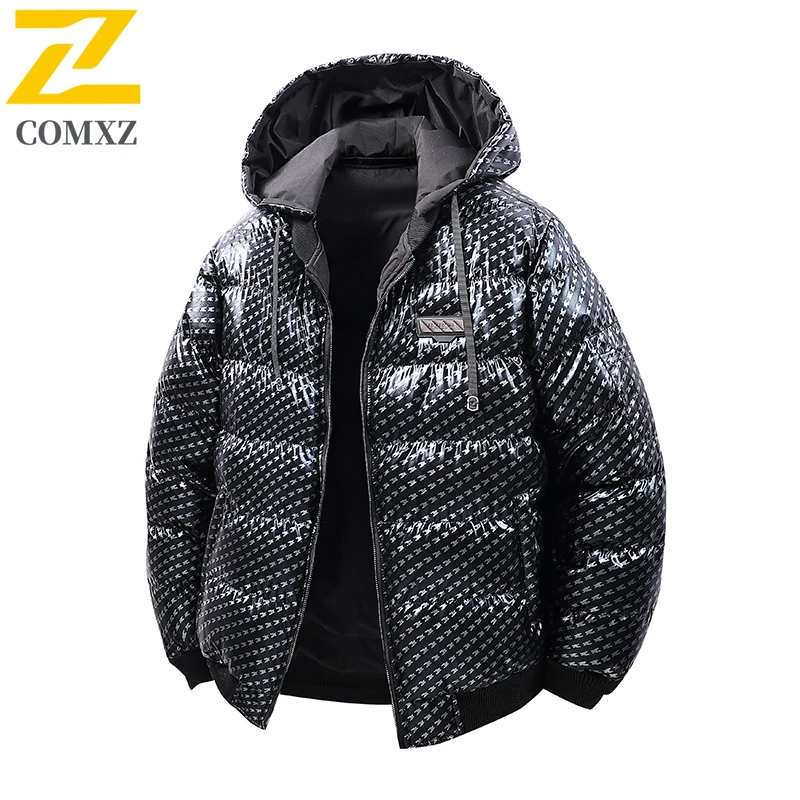 2025 جديد الرجال سترة قطن كامو العصرية تنوعا سميكة الباردة برهان الدافئة مقنعين أسفل سترة في الهواء الطلق ملابس شتوية غير رسمية سترة