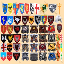 Medieval Castle Knight Armor Figures Building Blocks Military Army Soldiers Vest Shield Helmet Accessory Bricks Kids Toys Gifts
