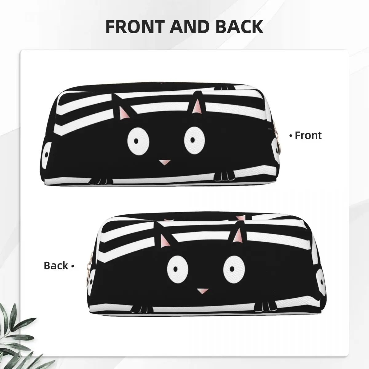 Funny Black Cat Strips Pencil Cases for Students Gifts Pen Box Pencil Bag Pencil Pouch Pen Holder