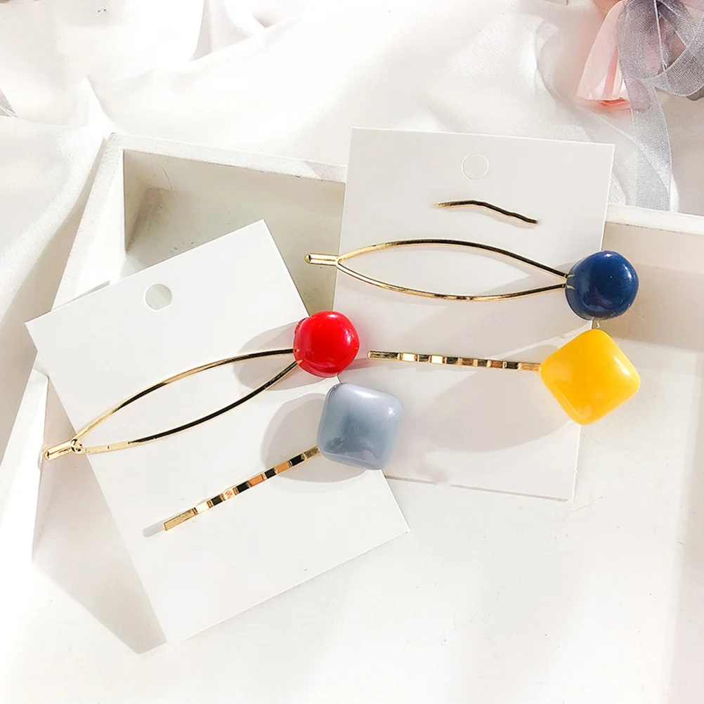 

8Pcs Colored Acrylic Stone Hair Clip Elegant Jewelry Barrettes for Women Travel Outing Gift Decorative Hair Clips