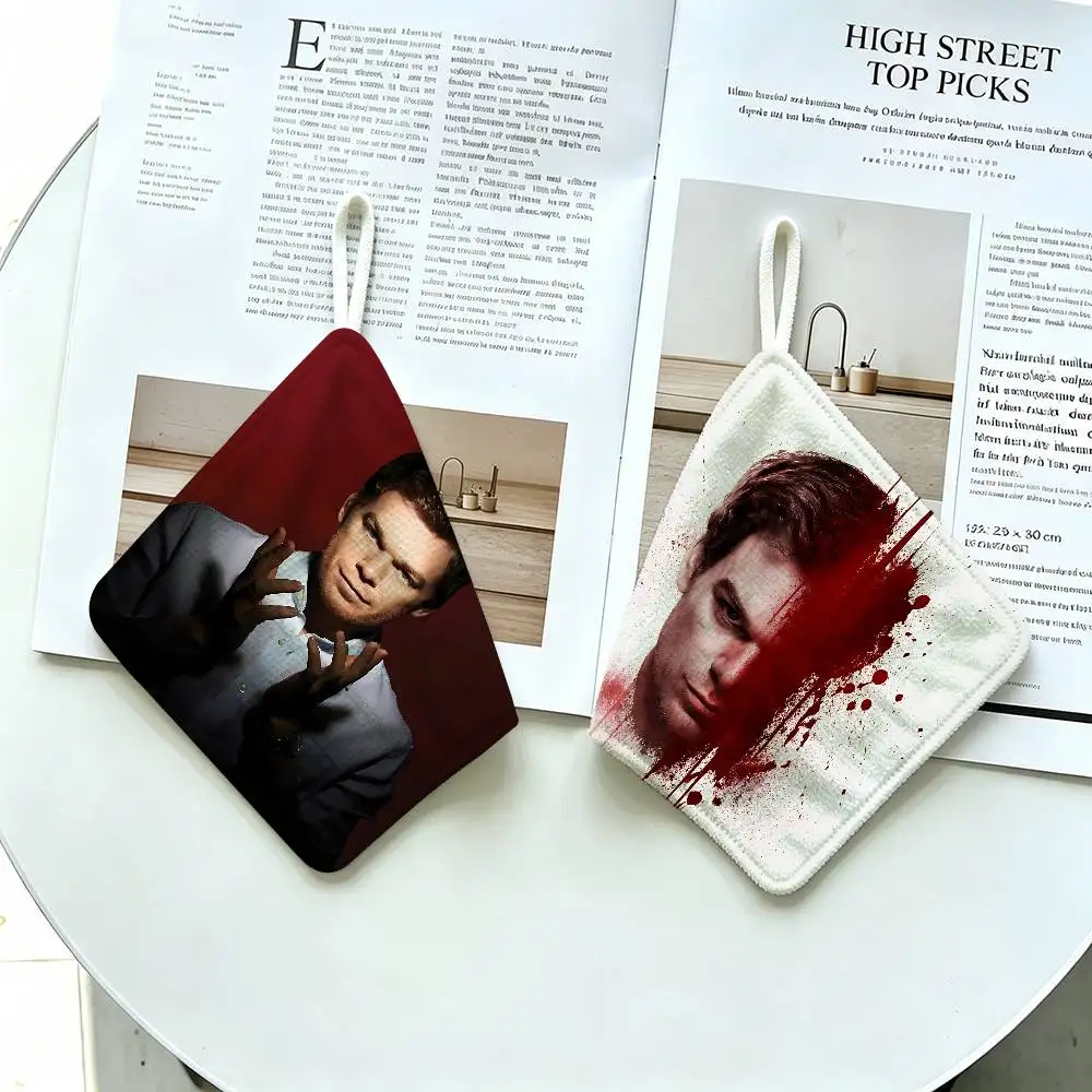 D-Dexter-Thriller Polyester Cotton Hanging Kitchen Towel, Skin Friendly Hand Wiping Towel for Hotel Cafe Household