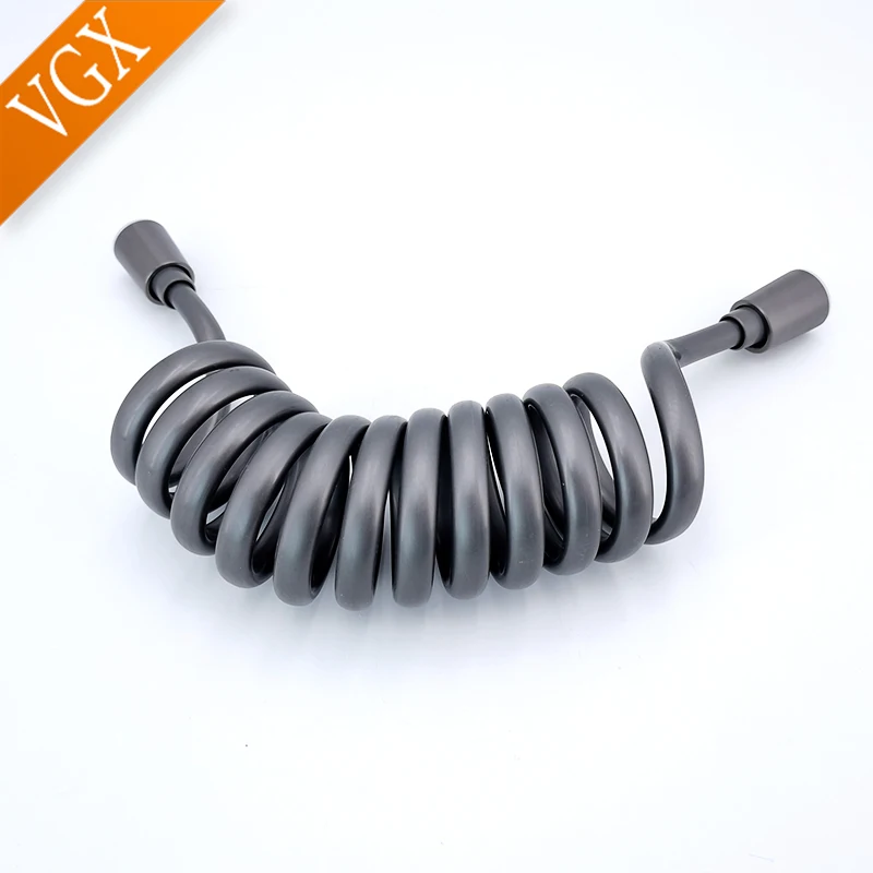 Stainless Steel Flexible Shower Hose High Pressure Bathroom Shower Water Hose Spring Pulling Tube Plumbing Pipe G1/2 Universal
