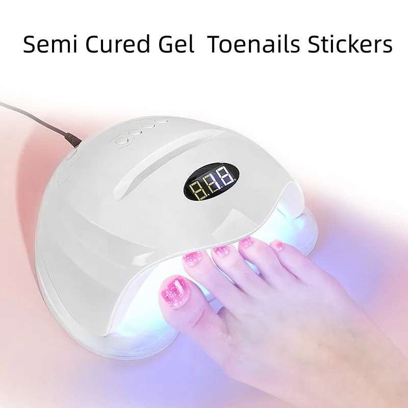 26 tiras de Gel para uñas, parche en Gel para uñas de los pies, fototerapia 3D, pegatinas semicuradas UV para decoración de uñas en relieve